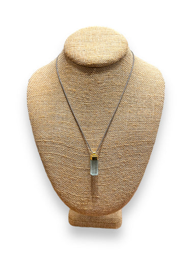 Aquamarine Crystal gold and silver necklace - DeFrenS