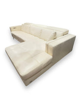 Load image into Gallery viewer, Cream Leather Reclining Sofa - DeFrenS