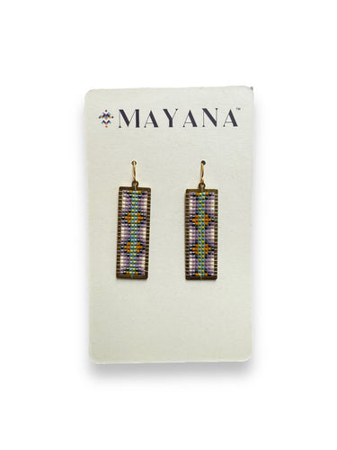 Mayana Jewelry, Rectangle Gold/Multi Colored Earrings - DeFrenS