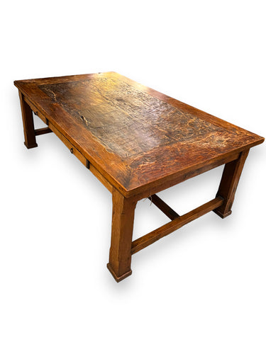 Large Rustic Table with 2 Leaves - DeFrenS