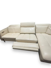 Load image into Gallery viewer, Cream Leather Reclining Sofa - DeFrenS