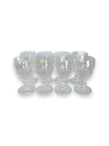 Set of 8 Waterford White Wine Glasses - Colleen Pattern - DeFrenS