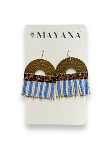 Mayana Jewelry, Rainbow Gold/Blue/White Earrings - DeFrenS