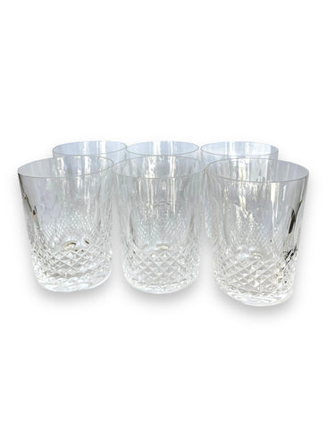Set of 6 Waterford Crystal Double Old Fashioned Glasses - Colleen Pattern - DeFrenS