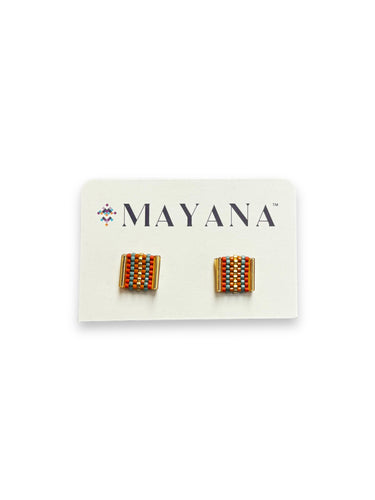 Mayana Jewelry, Orange Multi Color Studs - DeFrenS