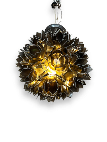 Small Round Metal Floral Hanging Light - DeFrenS