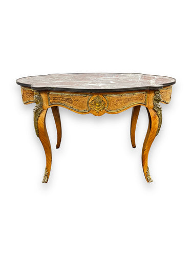 French Louis XV Style Marble Top Table - DeFrenS