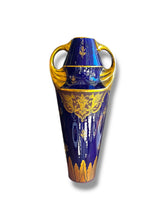 Load image into Gallery viewer, Blu/Gld Asian Vase