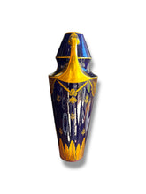 Load image into Gallery viewer, Blu/Gld Asian Vase