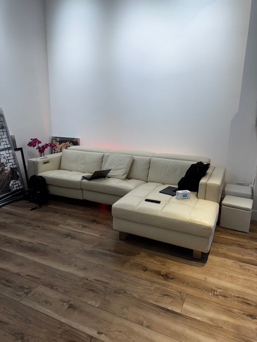 805 Studios Vignette 3 - Cream Leather Couch