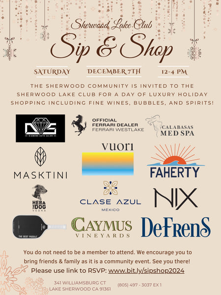 Sip & Shop at Sherwood Lake Club!