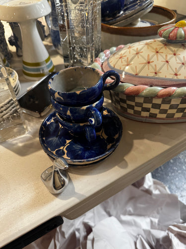 Set of 4 - Blu/Wht Cup&Saucer - DeFrenS