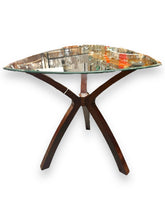 Load image into Gallery viewer, Glass with Wood base Hight Top Table - DeFrenS
