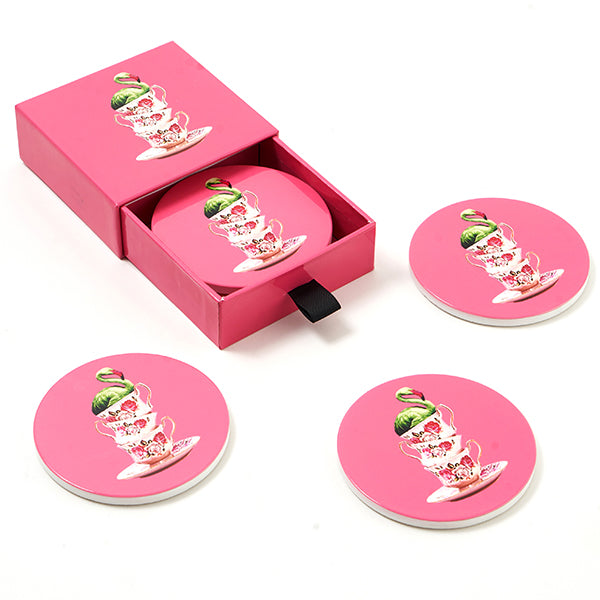 Gangzai Flamingtea - Set of 4 Ceramic Coasters