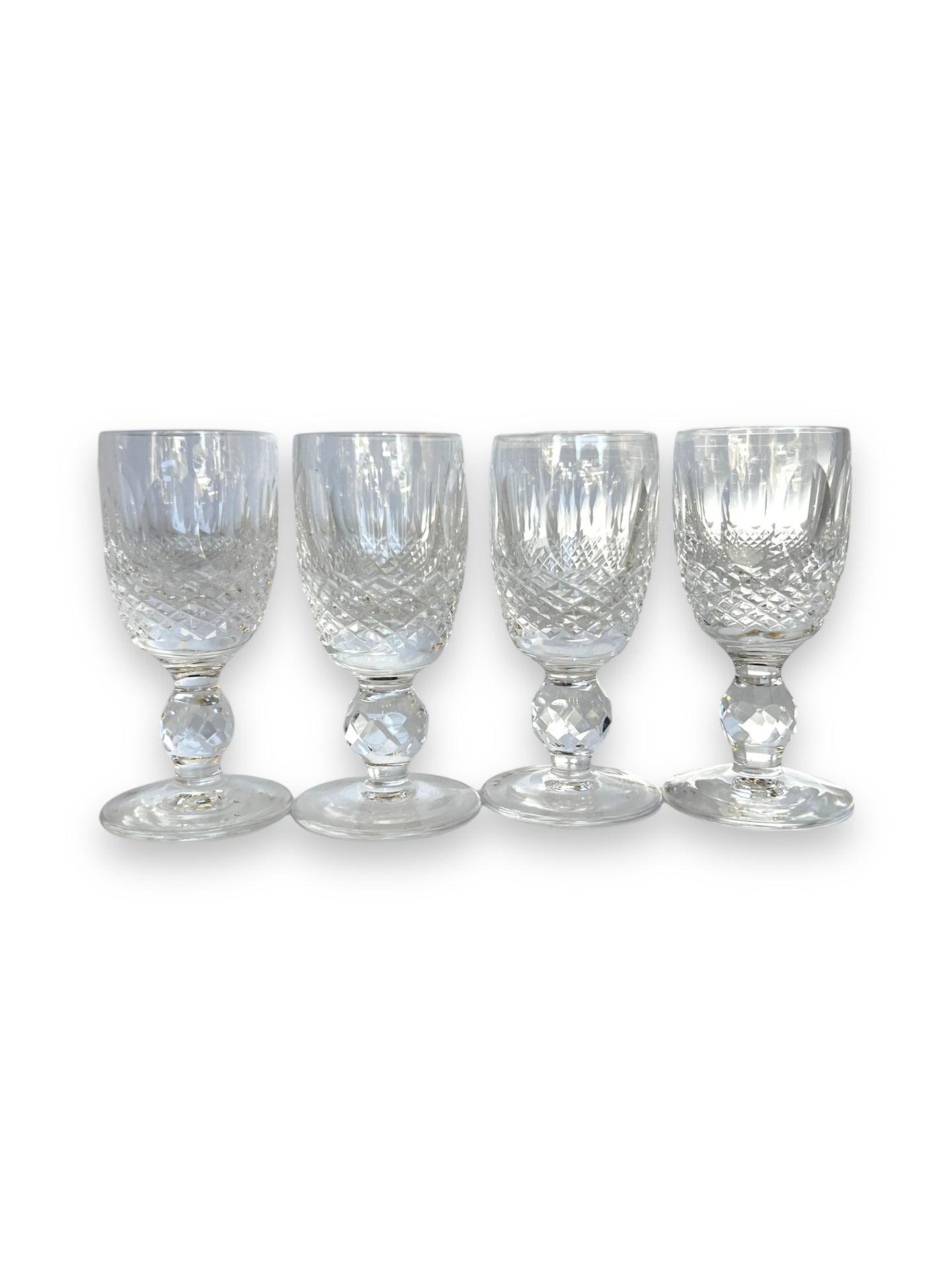 Set of 4 Waterford Crystal Liquor Glasses - Colleen Pattern - DeFrenS