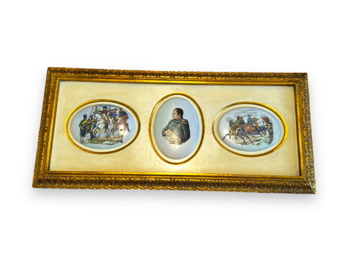 Limoge Framed Napoleon & Ses Battalions Plaque - DeFrenS