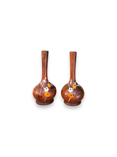 Set of 2 - Mini Wood Vases - DeFrenS