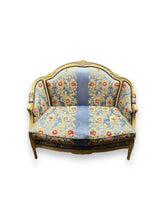 Load image into Gallery viewer, Settee with Floral Blue Upholstery - DeFrenS
