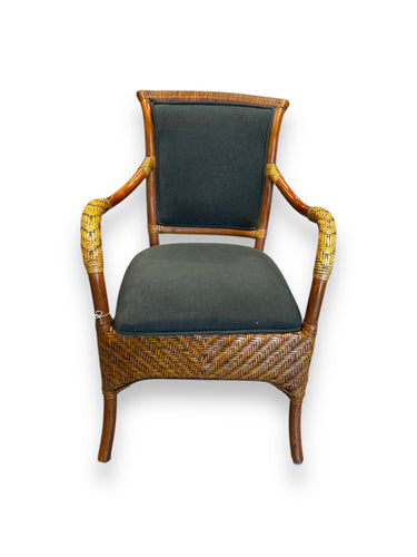 Green/Wicker Arm Chair - DeFrenS