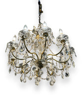 Load image into Gallery viewer, 8 Arm Crystal with Brass Accents Chandelier - DeFrenS
