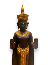Load image into Gallery viewer, Thai Wood Statue w/Gold Crown - DeFrenS
