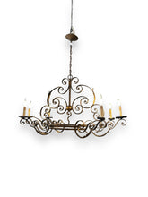 Cargar imagen en el visor de la galería, Antique Iron Linear Island Chandelier - DeFrenS
