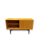Cargar imagen en el visor de la galería, Wooden sideboard with open door on a white background
