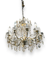 Load image into Gallery viewer, 8 Arm Crystal with Brass Accents Chandelier - DeFrenS
