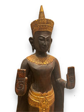 Carica l&#39;immagine nel visualizzatore di Gallery, Thai Wood Statue w/Gold Crown - DeFrenS
