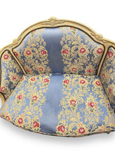 Load image into Gallery viewer, Settee with Floral Blue Upholstery - DeFrenS
