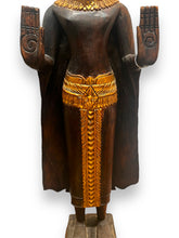 Cargar imagen en el visor de la galería, Thai Wood Statue w/Gold Crown - DeFrenS
