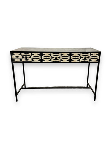 Metal Black & White Desk with 3 drawers - DeFrenS