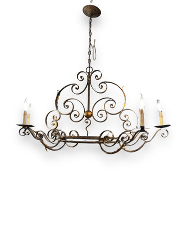 Antique Iron Linear Island Chandelier - DeFrenS