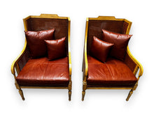 Load image into Gallery viewer, Set of 2 Cane Back Leather Seat Chairs - DeFrenS
