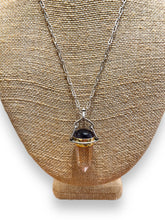 Load image into Gallery viewer, Silver, Gold, Amethyst and Quartz Crystal Necklace - DeFrenS
