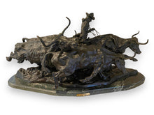 Charger l&#39;image dans la galerie, Stampede by Frederick Remington Statue - DeFrenS
