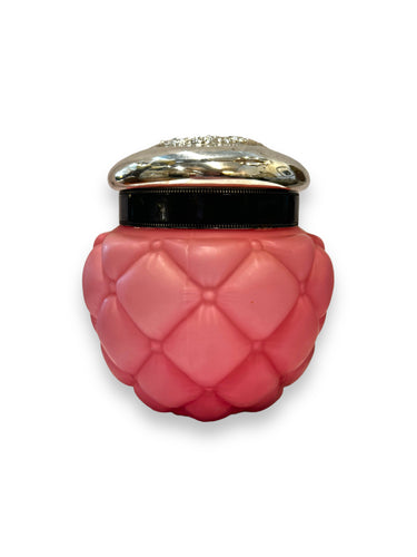 V.T. Consolidated Pink Satin Quilted Glass Jar - DeFrenS