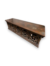 Charger l&#39;image dans la galerie, Wood Bench with Metal Filigree Doors for Storage - DeFrenS

