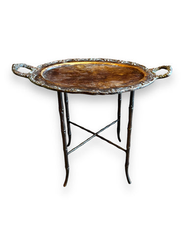 Bronze Iron Maitland Tea Tray Table - DeFrenS