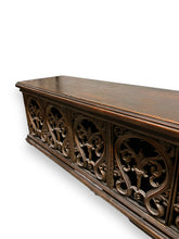 Load image into Gallery viewer, Wood Bench with Metal Filigree Doors for Storage - DeFrenS
