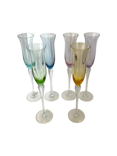 Set of 6, Tall Colored Glasses - DeFrenS