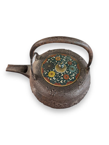 Japanese Sake Kettle iron/cloisonne - DeFrenS