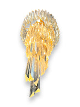 Charger l&#39;image dans la galerie, Crystal Chandelier with Long Rods and Brass accents, 1970s - DeFrenS
