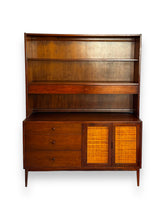 Charger l&#39;image dans la galerie, Jack Cartwright Walnut &amp; Cane Mid Century Credenza - DeFrenS
