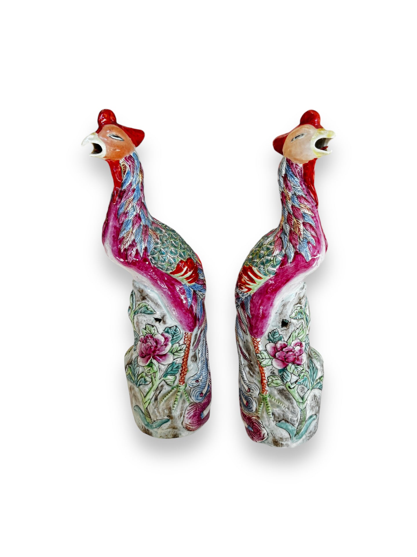 Set of 2 - Colorful Peacock Statue - DeFrenS