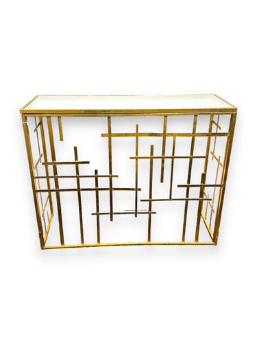 Gold and Mirror Entry Table - DeFrenS