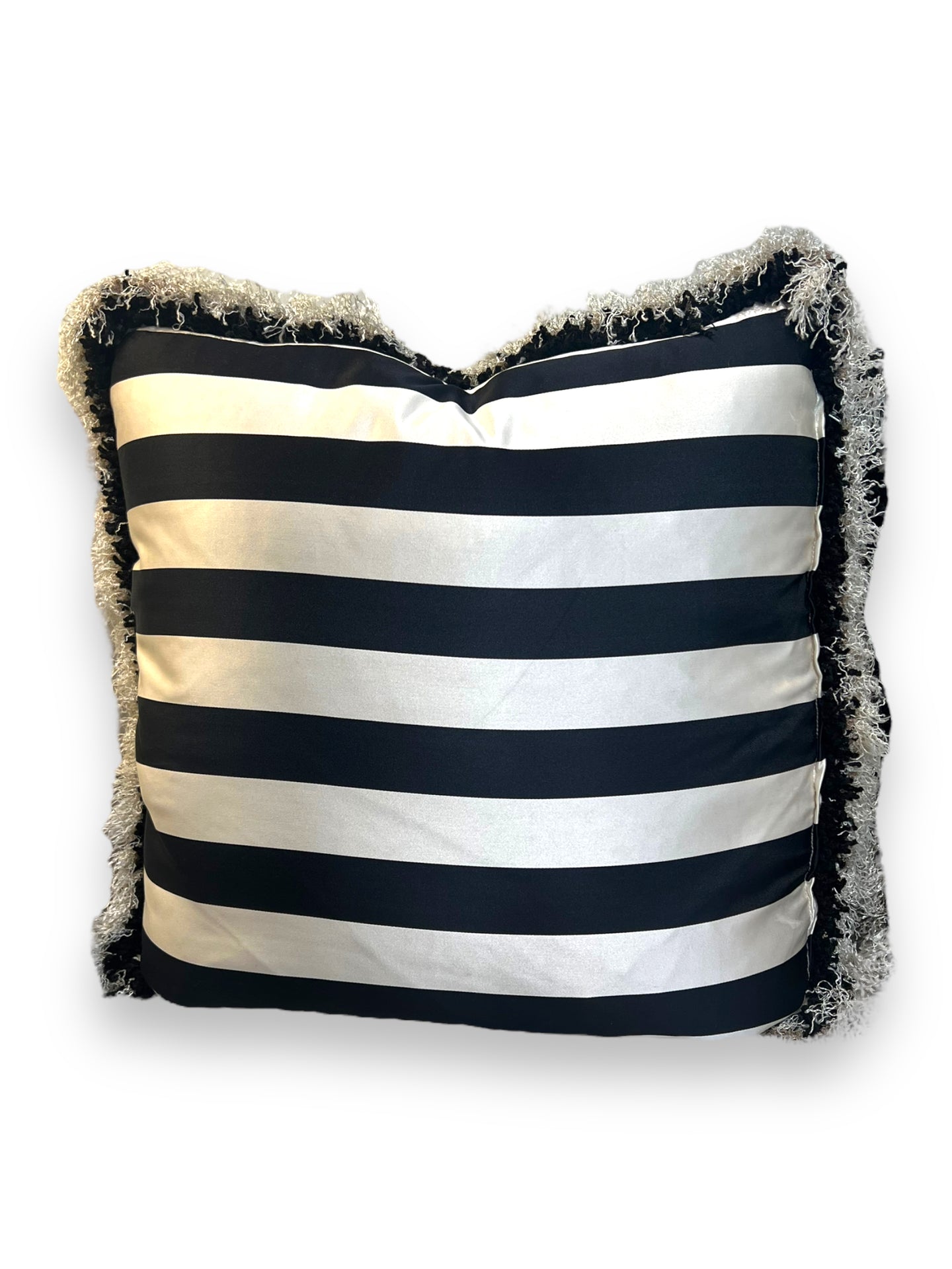 Large Black and White Stripe Pillow - DeFrenS