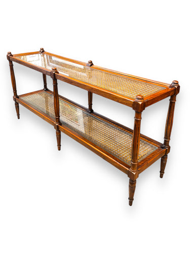 Glass/Rattan Console Table - DeFrenS