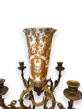 Charger l&#39;image dans la galerie, Gold &amp; Cream Candelabra Vase - DeFrenS
