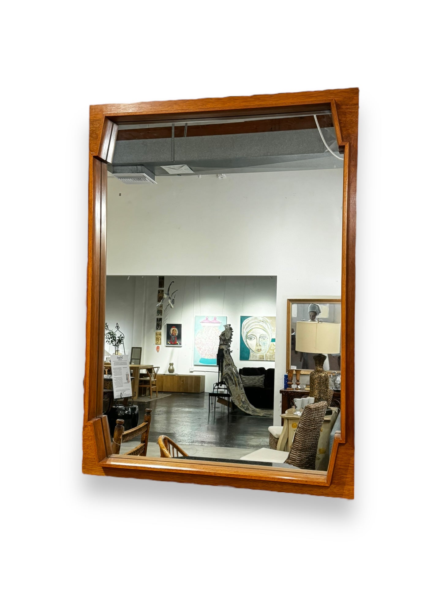 Mid Century Mirror Wood Frame - DeFrenS